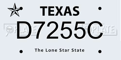 D7255C Texas License Plate