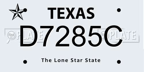 D7285C Texas License Plate