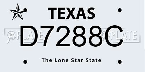 D7288C Texas License Plate