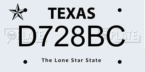 D728BC Texas License Plate