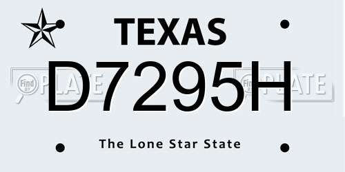 D7295H Texas License Plate