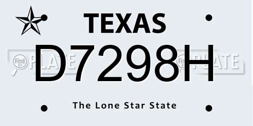 D7298H Texas License Plate