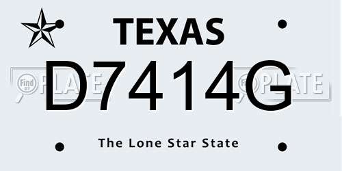 D7414G Texas License Plate