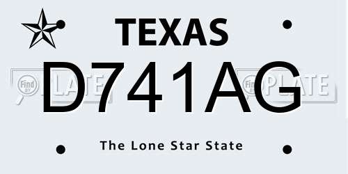 D741AG Texas License Plate