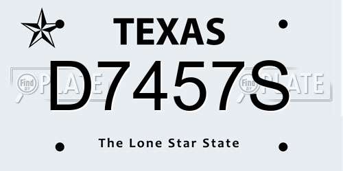 D7457S Texas License Plate
