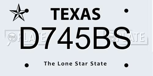 D745BS Texas License Plate