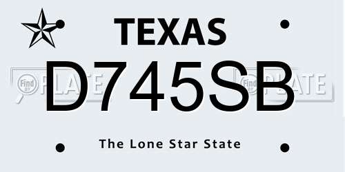 D745SB Texas License Plate