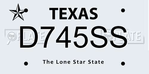 D745SS Texas License Plate