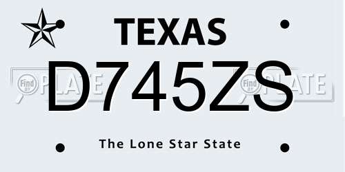 D745ZS Texas License Plate