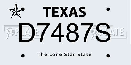 D7487S Texas License Plate
