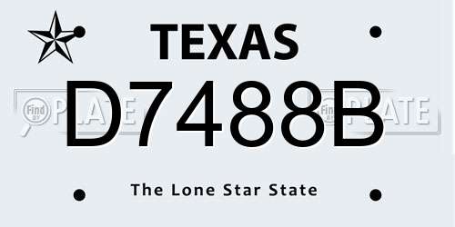 D7488B Texas License Plate
