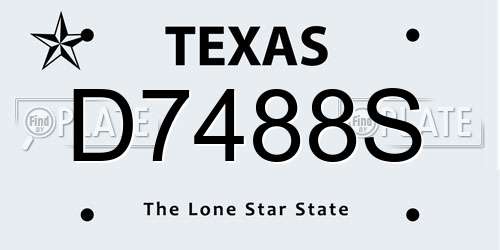 D7488S Texas License Plate