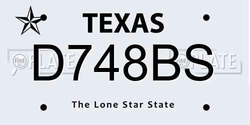D748BS Texas License Plate
