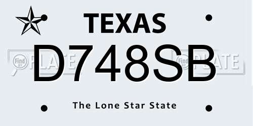 D748SB Texas License Plate