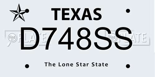 D748SS Texas License Plate