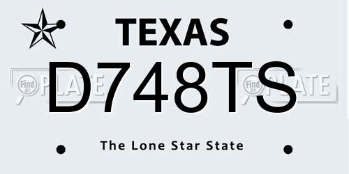 D748TS Texas License Plate