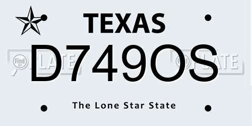 D749OS Texas License Plate