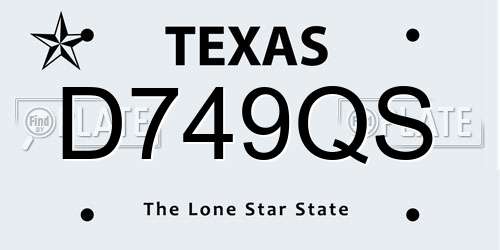 D749QS Texas License Plate
