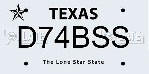 D74BSS Texas License Plate
