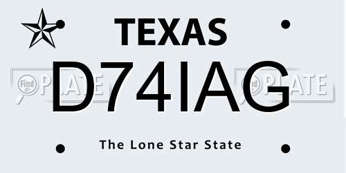 D74IAG Texas License Plate
