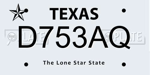 D753AQ Texas License Plate