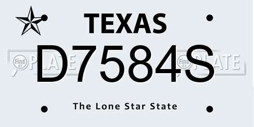 D7584S Texas License Plate