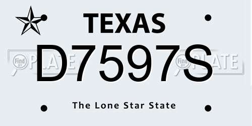 D7597S Texas License Plate