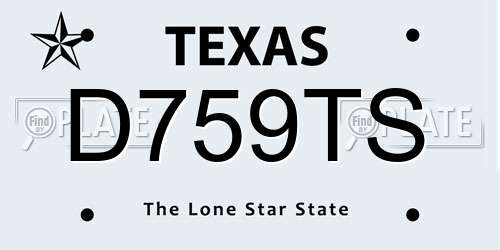 D759TS Texas License Plate