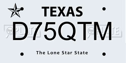 D75QTM Texas License Plate