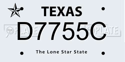 D7755C Texas License Plate