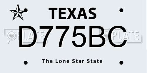 D775BC Texas License Plate
