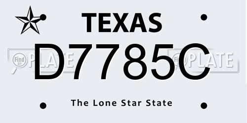 D7785C Texas License Plate