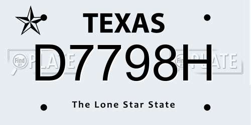 D7798H Texas License Plate