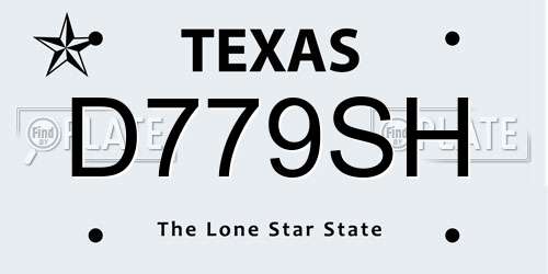 D779SH Texas License Plate