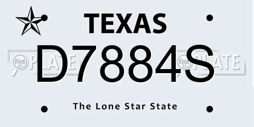 D7884S Texas License Plate