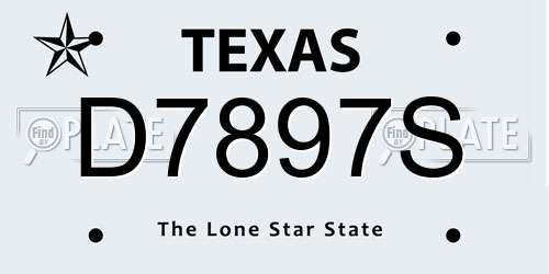 D7897S Texas License Plate