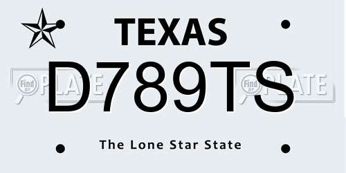 D789TS Texas License Plate