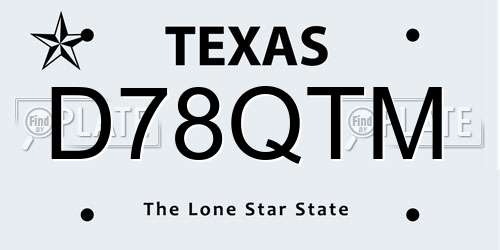 D78QTM Texas License Plate
