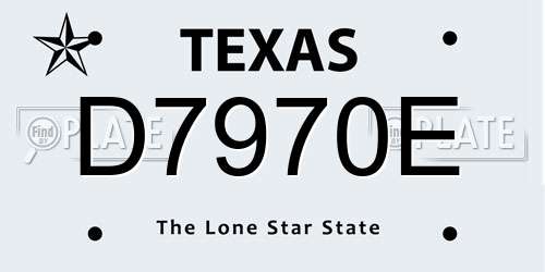 D7970E Texas License Plate