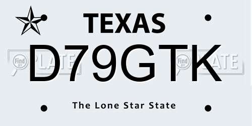 D79GTK Texas License Plate