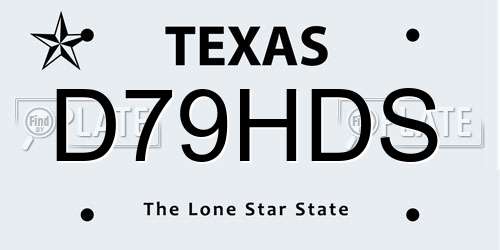 D79HDS Texas License Plate