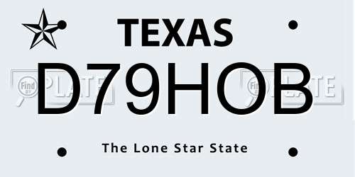 D79HOB Texas License Plate