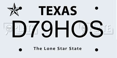 D79HOS Texas License Plate