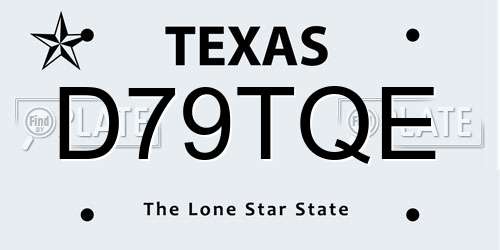 D79TQE Texas License Plate