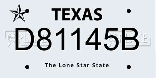 D81145B Texas License Plate