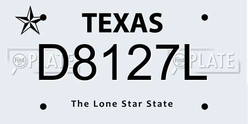 D8127L Texas License Plate