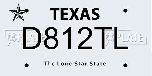 D812TL Texas License Plate
