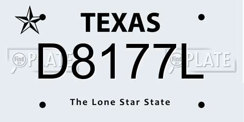 D8177L Texas License Plate