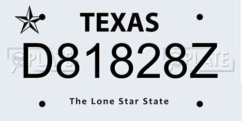 D81828Z Texas License Plate