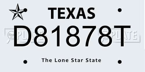 D81878T Texas License Plate